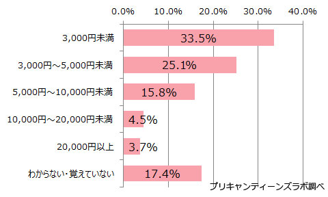 ファッションアイテムに1ヶ月にかけるお金は？